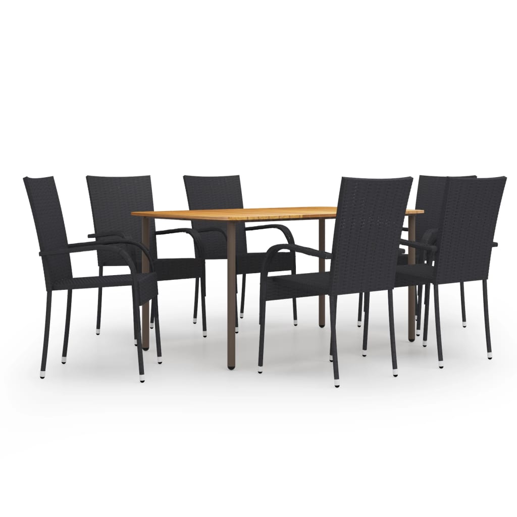 7-delige Tuinset poly rattan zwart is nu te koop bij PeponiXL, paradijselijk wonen!