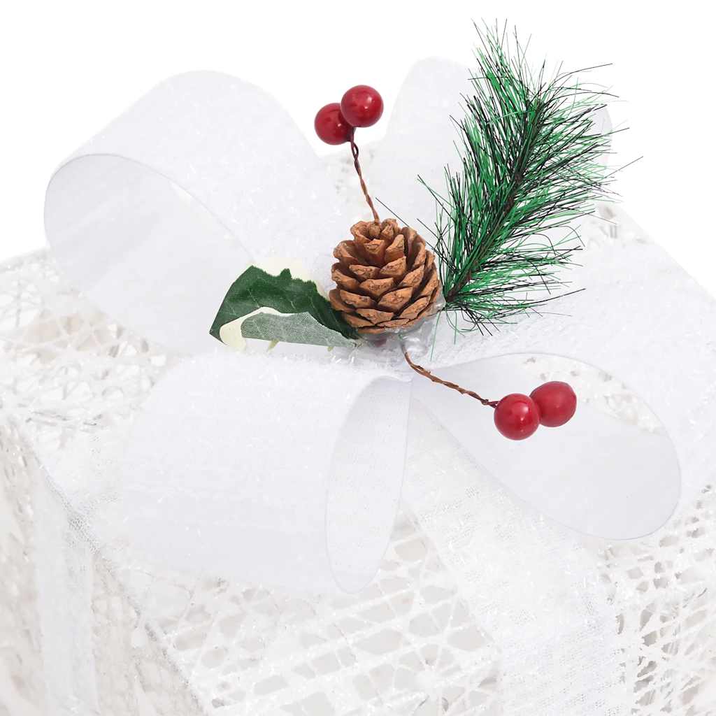 Kerstdecoratie geschenkdozen 3 st binnen/buiten wit is nu te koop bij PeponiXL, paradijselijk wonen!