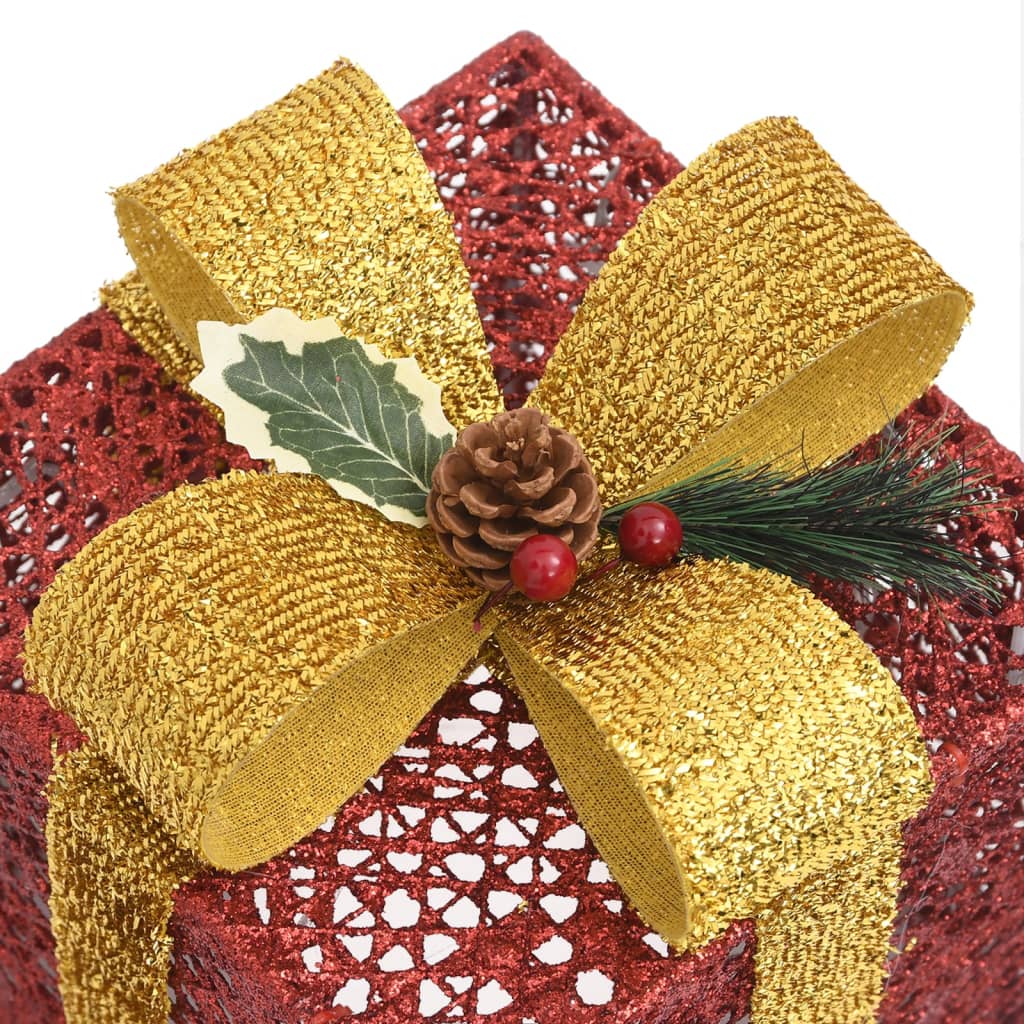Kerstdecoratie geschenkdozen 3 st binnen/buiten rood is nu te koop bij PeponiXL, paradijselijk wonen!