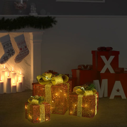 Kerstdecoratie geschenkdozen 3 st binnen/buiten rood is nu te koop bij PeponiXL, paradijselijk wonen!