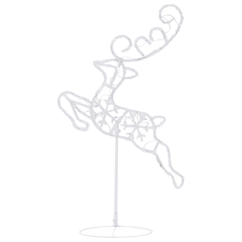 Kerstdecoratie rendieren en slee 260x21x87 cm acryl koudwit is nu te koop bij PeponiXL, paradijselijk wonen!