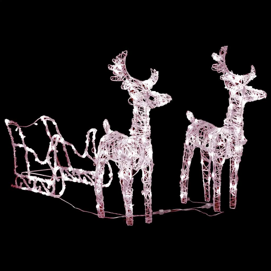 Kerstversiering rendieren en slee 160 LED's 130 cm acryl is nu te koop bij PeponiXL, paradijselijk wonen!