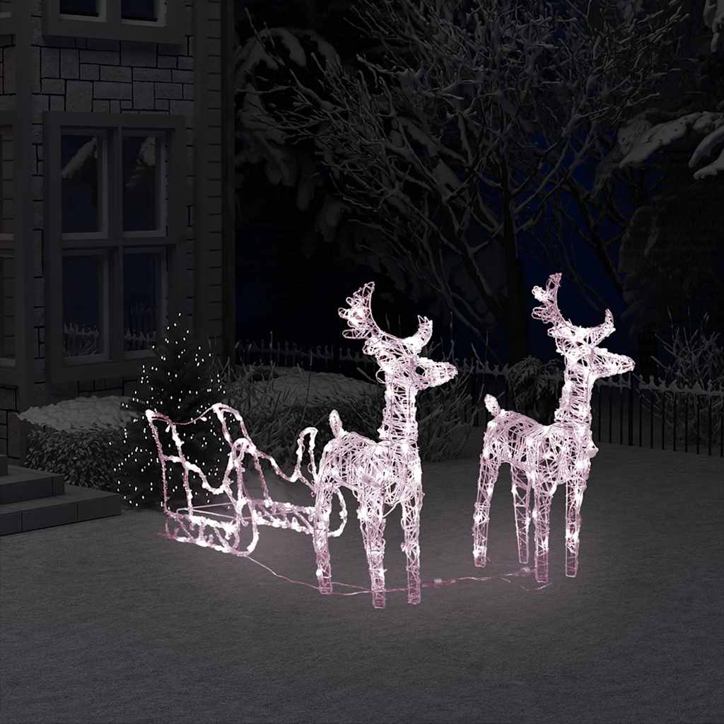 Kerstversiering rendieren en slee 160 LED's 130 cm acryl is nu te koop bij PeponiXL, paradijselijk wonen!