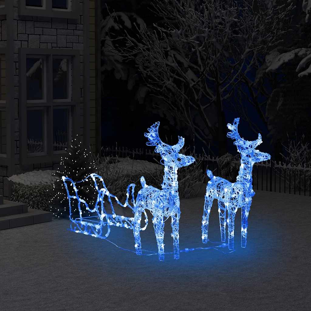 Kerstversiering rendieren en slee 160 LED's 130 cm acryl is nu te koop bij PeponiXL, paradijselijk wonen!