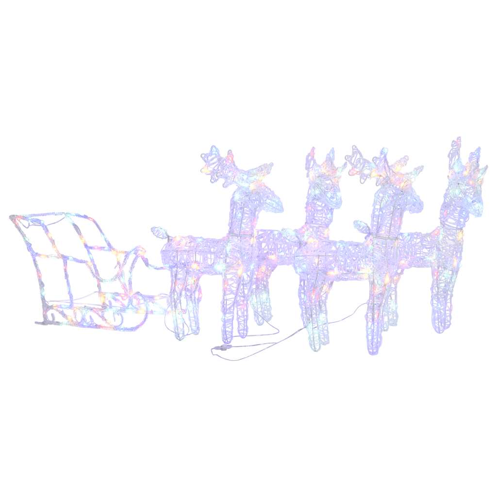 Kerstdecoratie rendieren en slee 280x28x55 cm acryl is nu te koop bij PeponiXL, paradijselijk wonen!