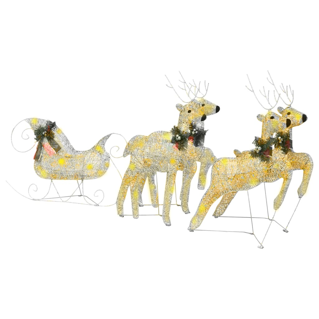Buitenkerstversiering rendieren en slee 100 LED's goudkleurig is nu te koop bij PeponiXL, paradijselijk wonen!