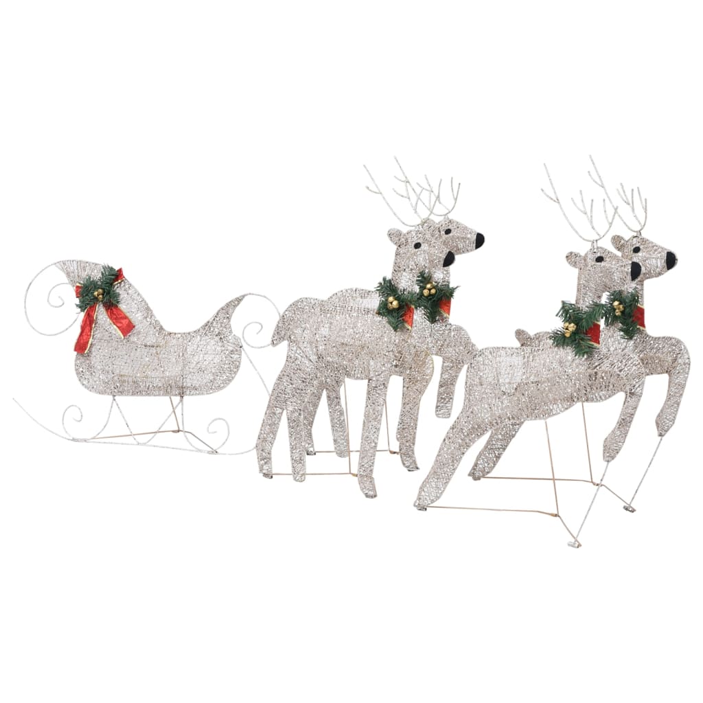 Buitenkerstversiering rendieren en slee 100 LED's goudkleurig is nu te koop bij PeponiXL, paradijselijk wonen!