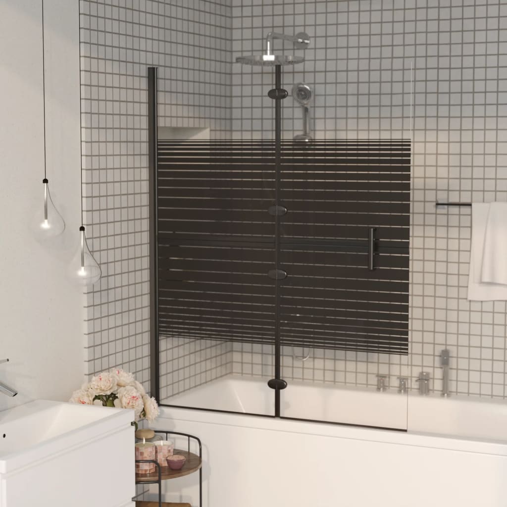 Douchewand inklapbaar 120x140 cm ESG zwart is nu te koop bij PeponiXL, paradijselijk wonen!