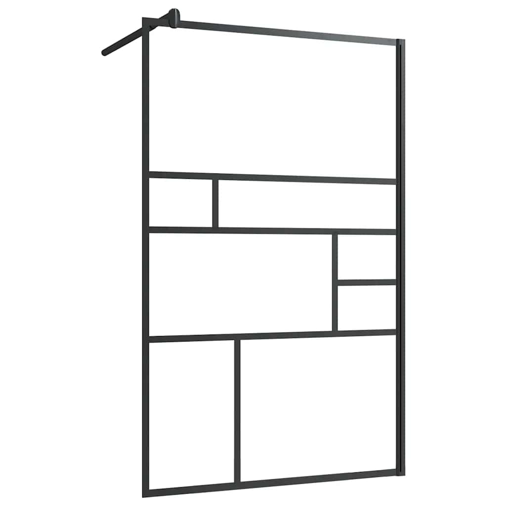 Inloopdouchewand 100x195 cm ESG-glas transparant en zwart is nu te koop bij PeponiXL, paradijselijk wonen!