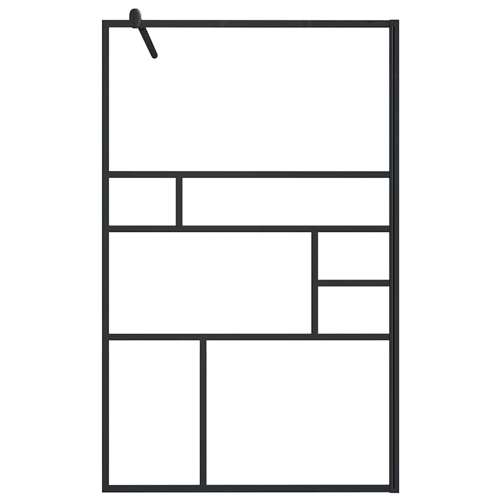 Inloopdouchewand 100x195 cm ESG-glas transparant en zwart is nu te koop bij PeponiXL, paradijselijk wonen!