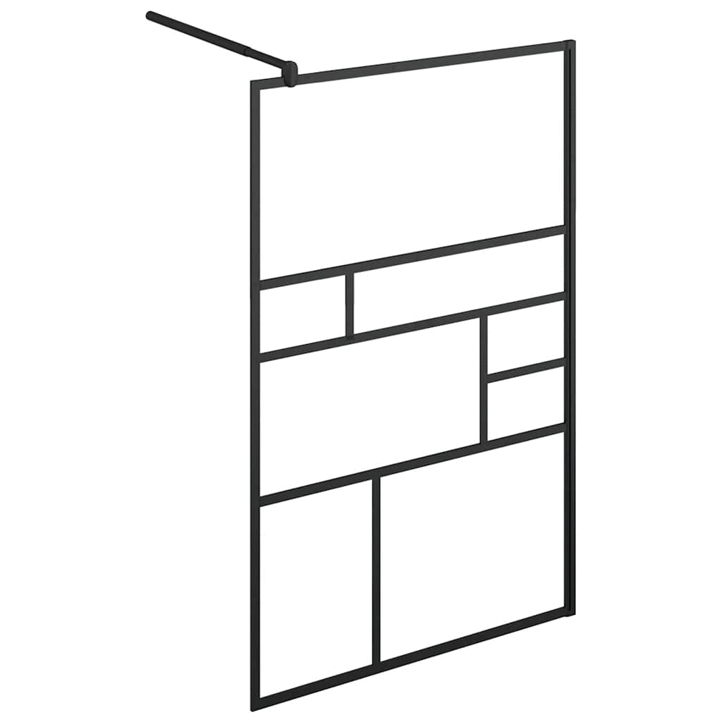 Inloopdouchewand 100x195 cm ESG-glas transparant en zwart is nu te koop bij PeponiXL, paradijselijk wonen!