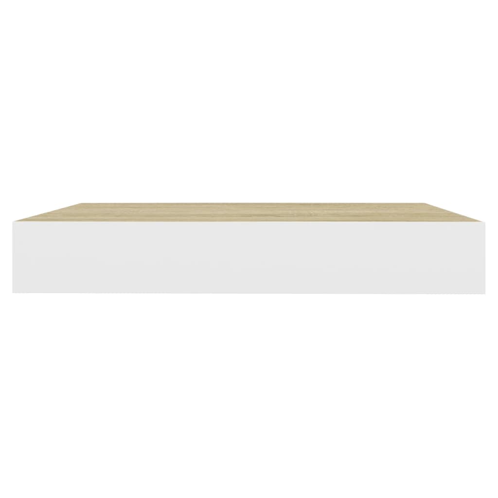 Wandschap zwevend 23x23,5x3,8 cm MDF eikenkleurig en wit is nu te koop bij PeponiXL, paradijselijk wonen!