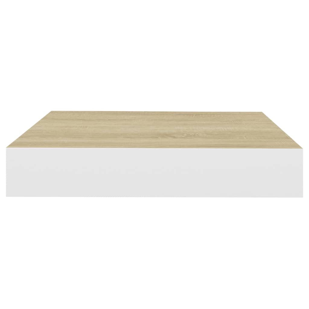 Wandschappen zwevend 2 st 23x23,5x3,8 cm MDF eikenkleurig wit is nu te koop bij PeponiXL, paradijselijk wonen!