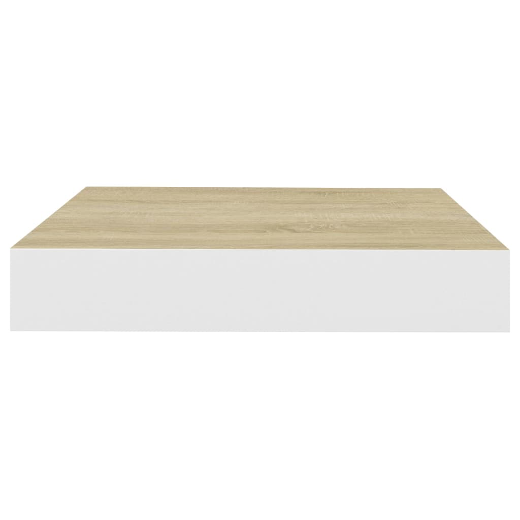 Wandschappen zwevend 4 st 23x23,5x3,8 cm MDF eikenkleurig wit is nu te koop bij PeponiXL, paradijselijk wonen!