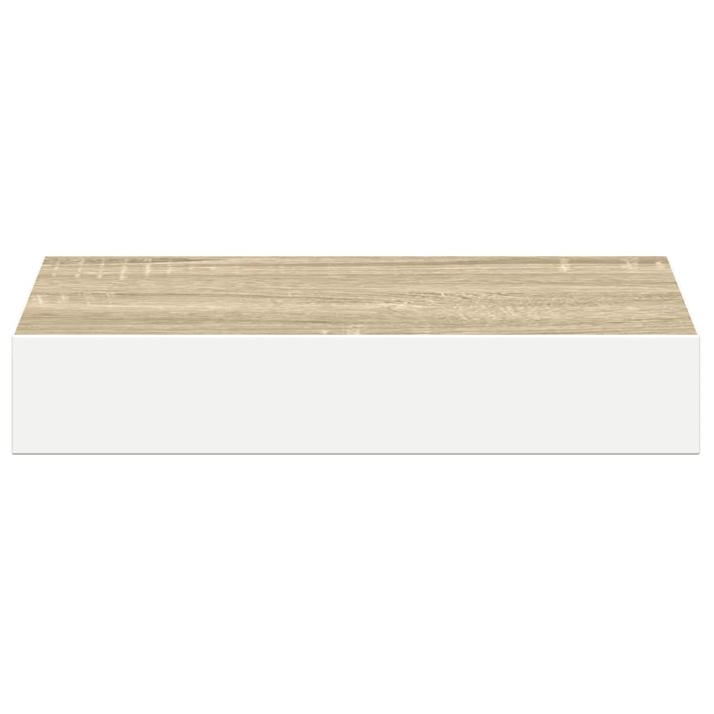 Wandschappen zwevend 4 st 23x23,5x3,8 cm MDF eikenkleurig wit is nu te koop bij PeponiXL, paradijselijk wonen!