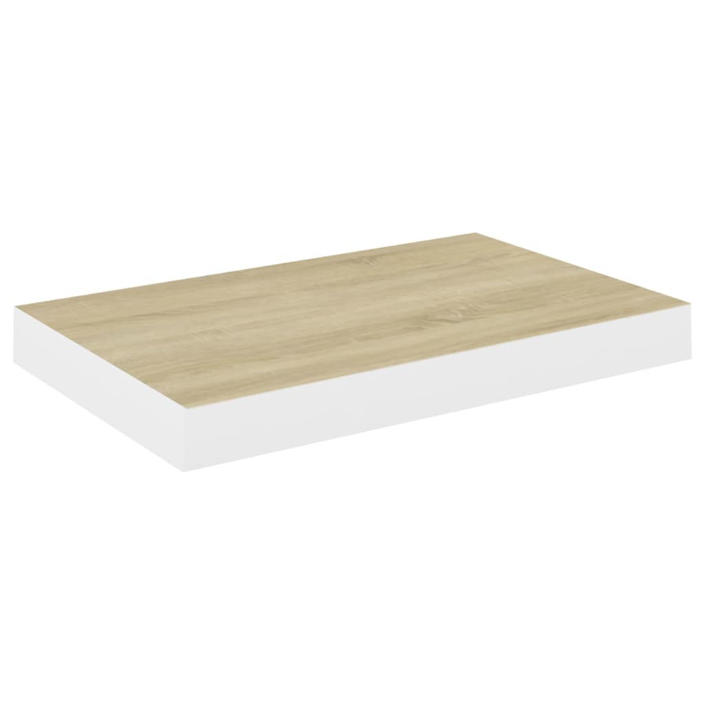 Wandschappen 2 st zwevend 40x23x3,8 cm MDF eikenkleurig en wit is nu te koop bij PeponiXL, paradijselijk wonen!