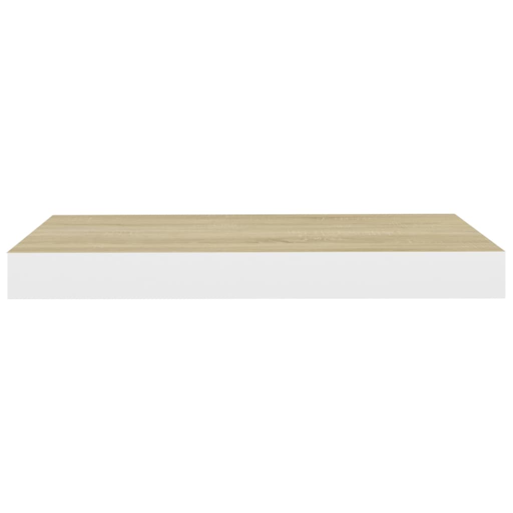 Wandschappen 2 st zwevend 40x23x3,8 cm MDF eikenkleurig en wit is nu te koop bij PeponiXL, paradijselijk wonen!