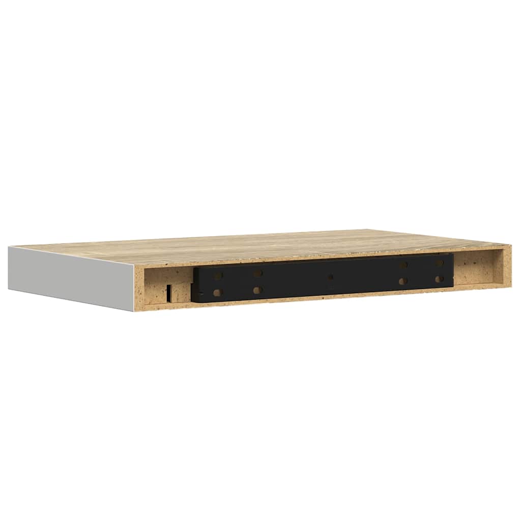 Wandschappen zwevend 4 st 40x23x3,8 cm MDF eikenkleurig en wit is nu te koop bij PeponiXL, paradijselijk wonen!