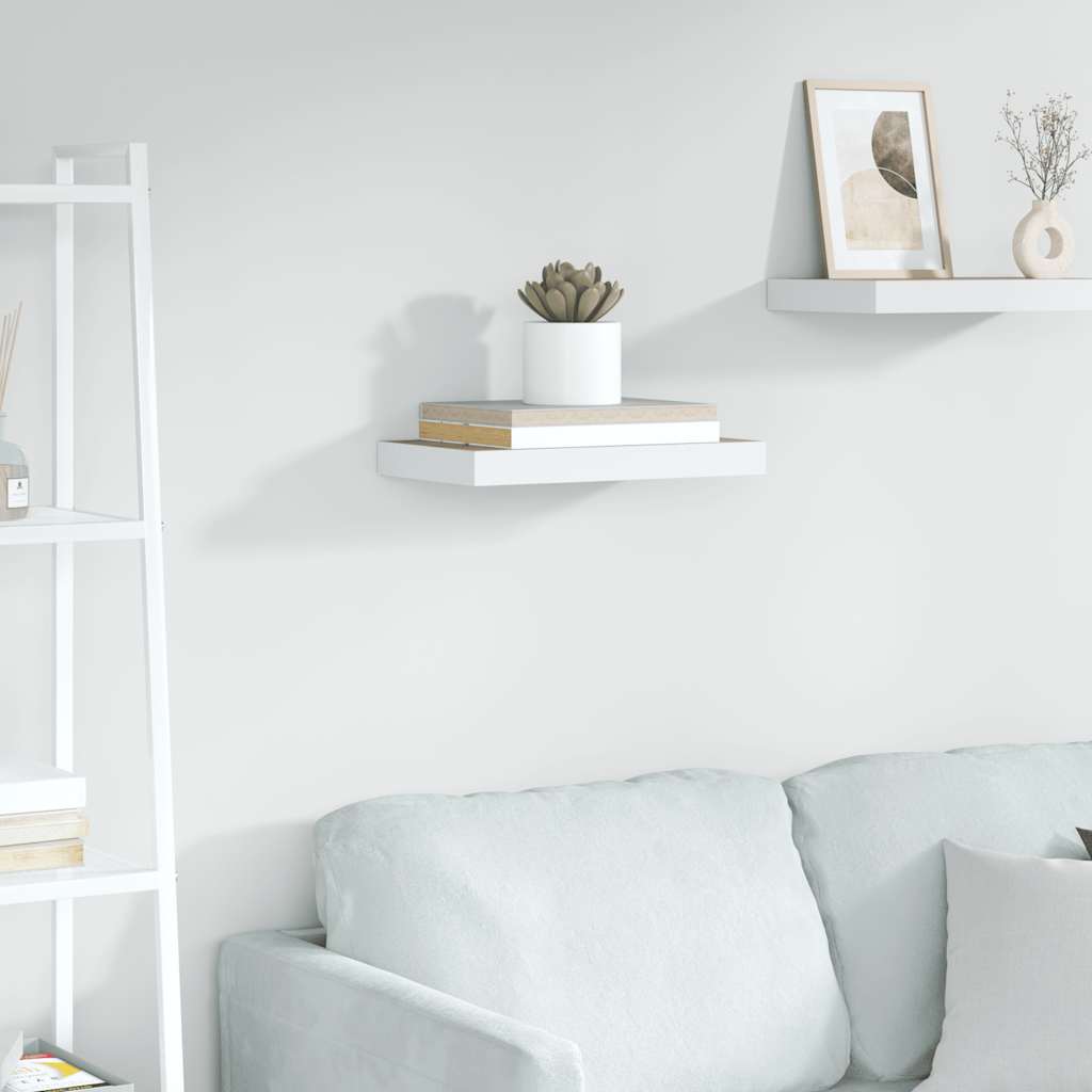 Wandschap zwevend 50x23x3,8 cm MDF eikenkleurig en wit is nu te koop bij PeponiXL, paradijselijk wonen!