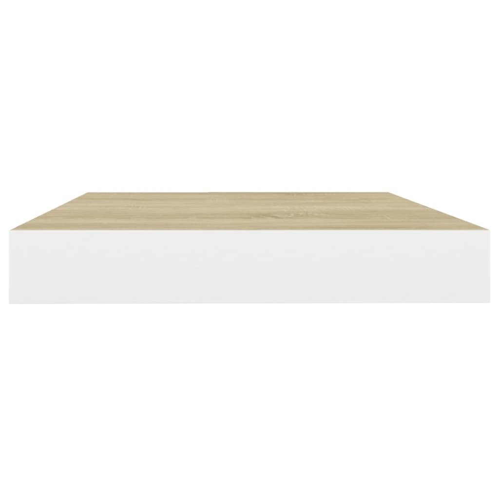 Wandschappen zwevend 4 st 50x23x3,8 cm MDF eikenkleurig en wit is nu te koop bij PeponiXL, paradijselijk wonen!