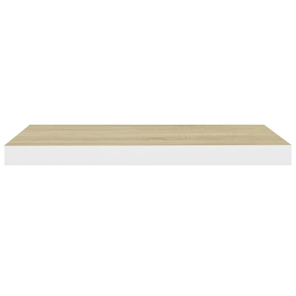 Wandschap zwevend 60x23,5x3,8 cm MDF eikenkleurig en wit is nu te koop bij PeponiXL, paradijselijk wonen!