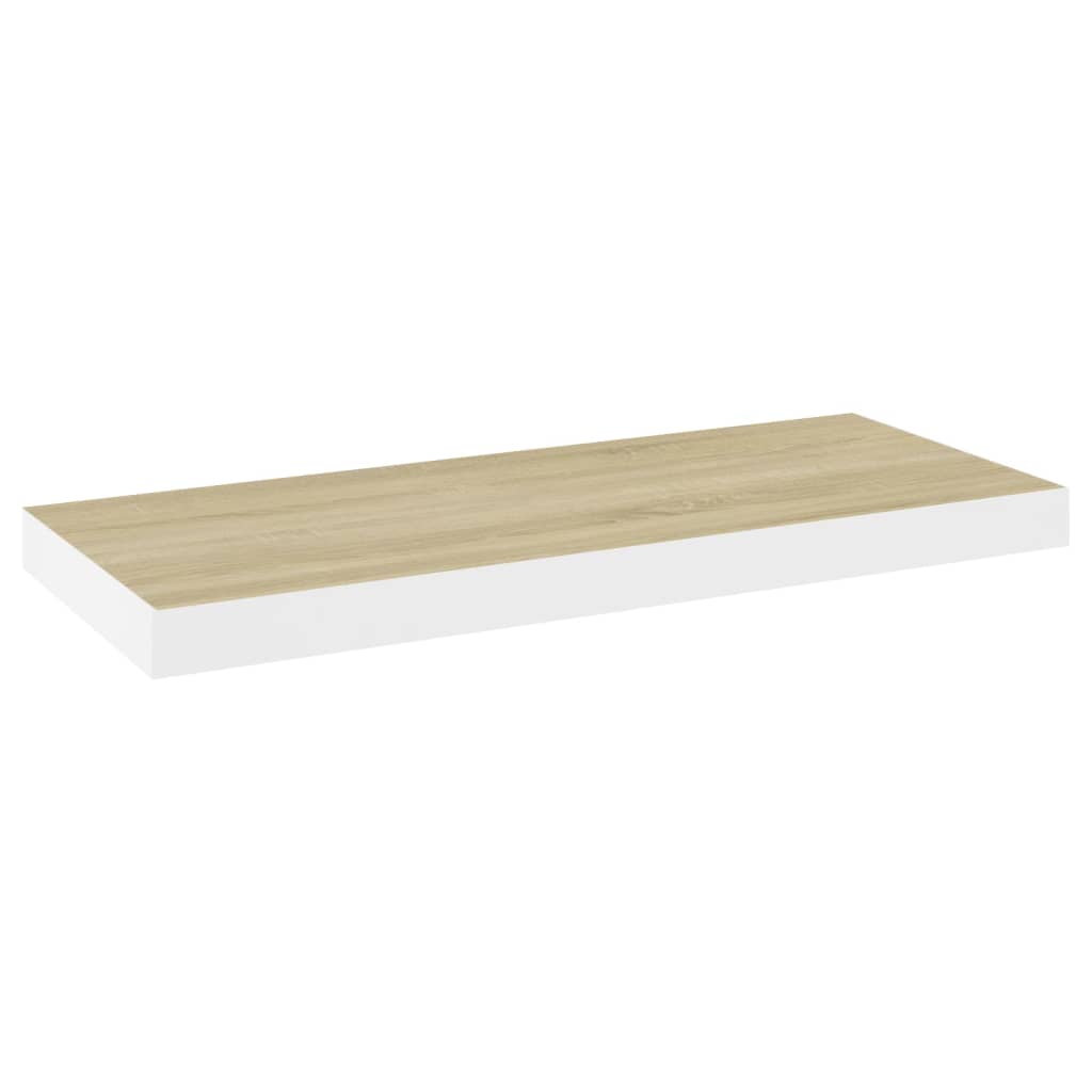 Wandschappen zwevend 2 st 60x23,5x3,8 cm MDF eikenkleurig wit is nu te koop bij PeponiXL, paradijselijk wonen!