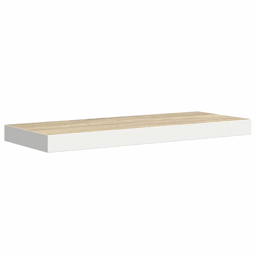 Wandschappen zwevend 2 st 60x23,5x3,8 cm MDF eikenkleurig wit is nu te koop bij PeponiXL, paradijselijk wonen!
