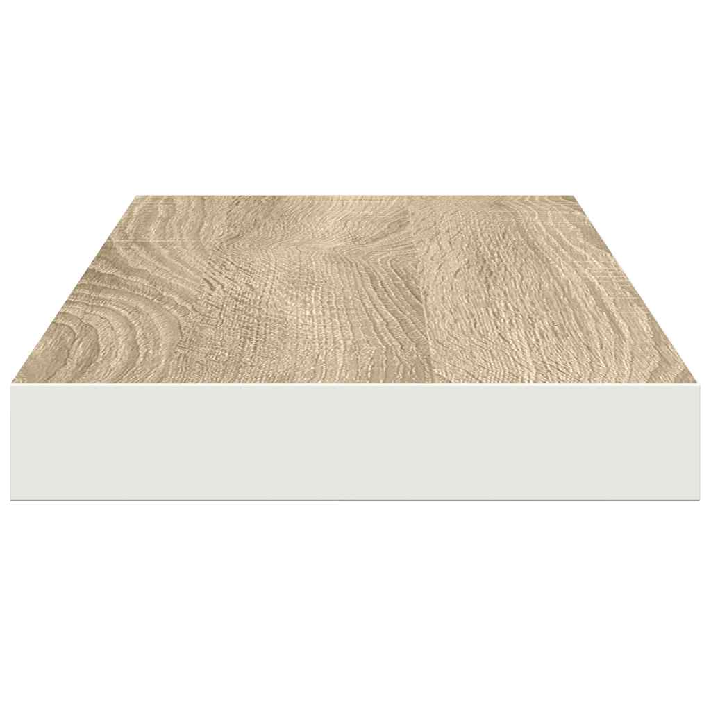 Wandschappen zwevend 2 st 60x23,5x3,8 cm MDF eikenkleurig wit is nu te koop bij PeponiXL, paradijselijk wonen!