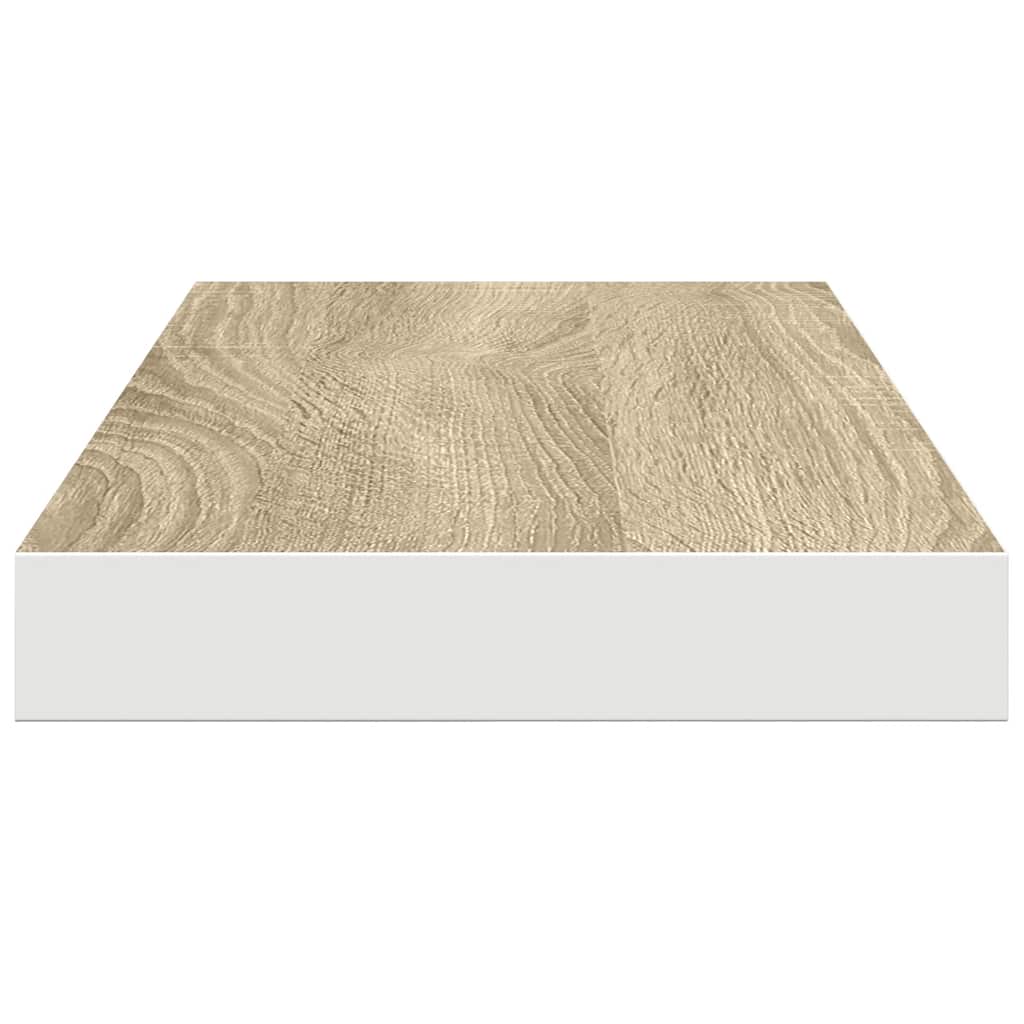 Wandschappen zwevend 4 st 60x23,5x3,8 cm MDF eikenkleurig wit is nu te koop bij PeponiXL, paradijselijk wonen!