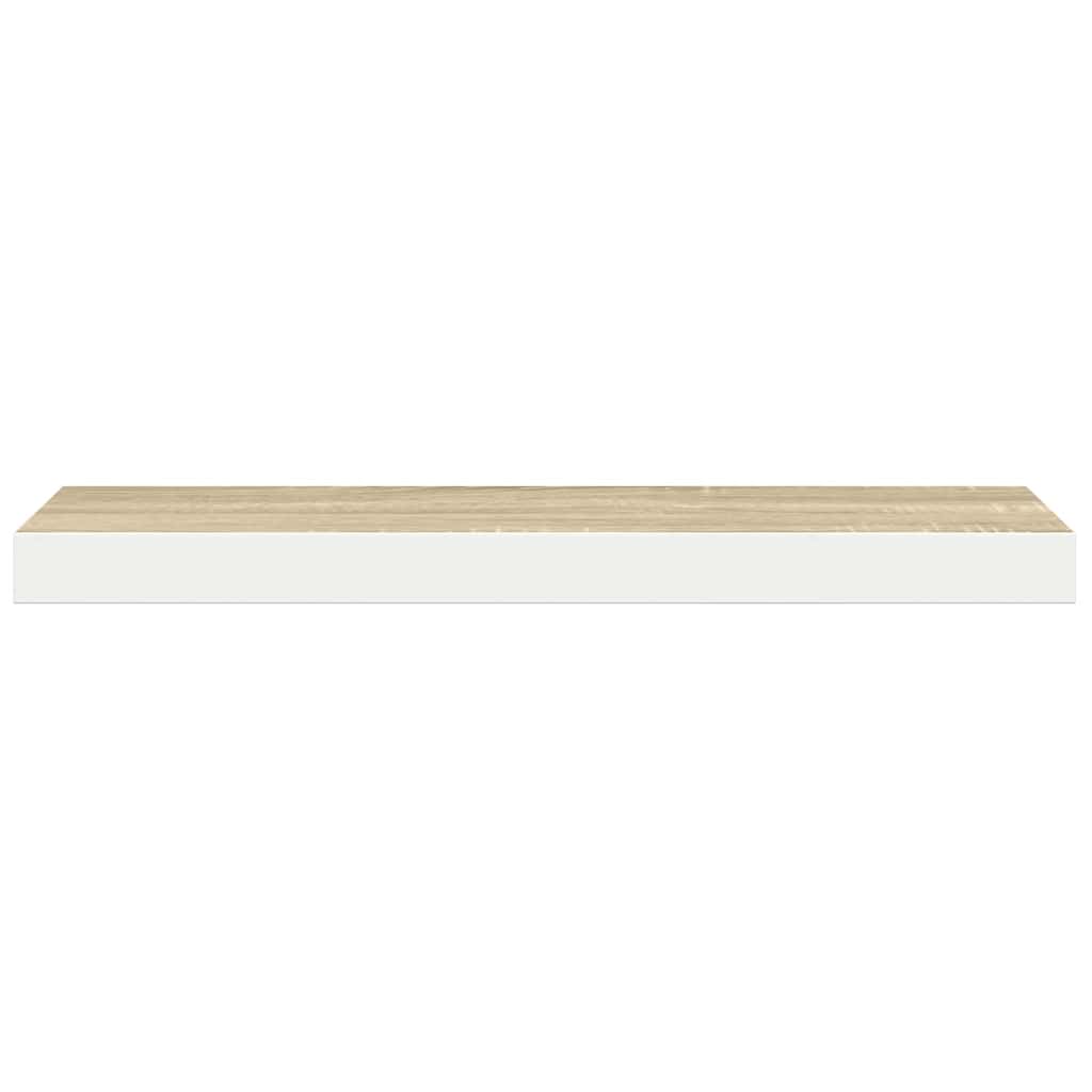 Wandschap zwevend 80x23,5x3,8 cm MDF eikenkleurig en wit is nu te koop bij PeponiXL, paradijselijk wonen!