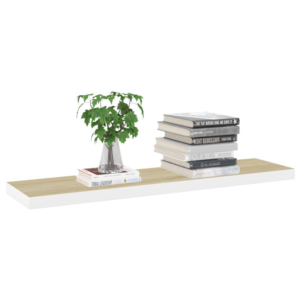 Wandschappen zwevend 4 st 90x23,5x3,8 cm MDF eikenkleurig wit is nu te koop bij PeponiXL, paradijselijk wonen!