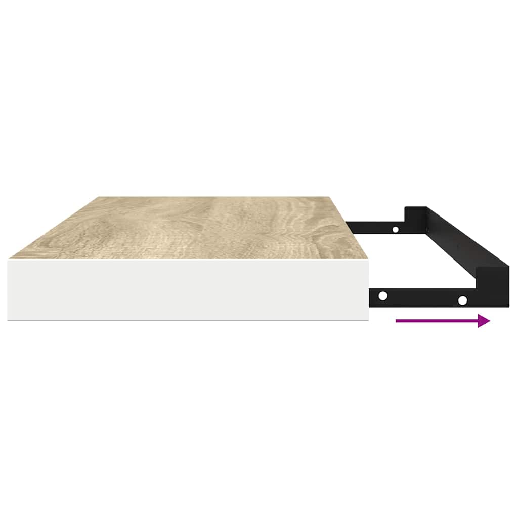 Wandschappen zwevend 4 st 90x23,5x3,8 cm MDF eikenkleurig wit is nu te koop bij PeponiXL, paradijselijk wonen!