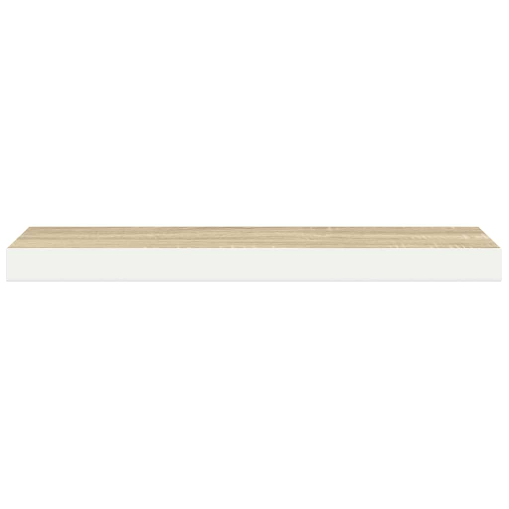 Wandschap zwevend 120x23,5x3,8 cm MDF eikenkleurig en wit is nu te koop bij PeponiXL, paradijselijk wonen!