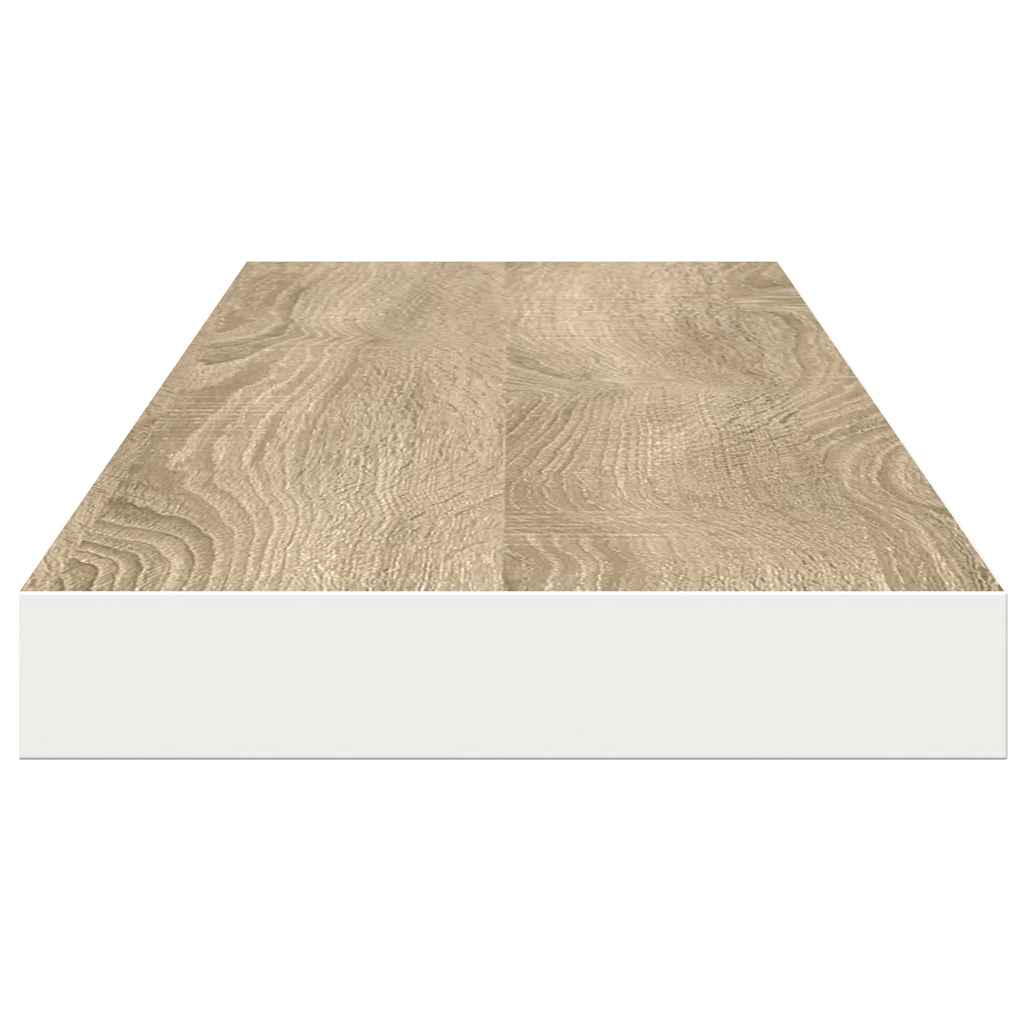 Wandschap zwevend 120x23,5x3,8 cm MDF eikenkleurig en wit is nu te koop bij PeponiXL, paradijselijk wonen!