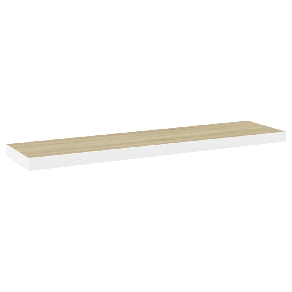 Wandschappen zwevend 2 st 120x23,5x3,8 cm MDF eikenkleurig wit is nu te koop bij PeponiXL, paradijselijk wonen!