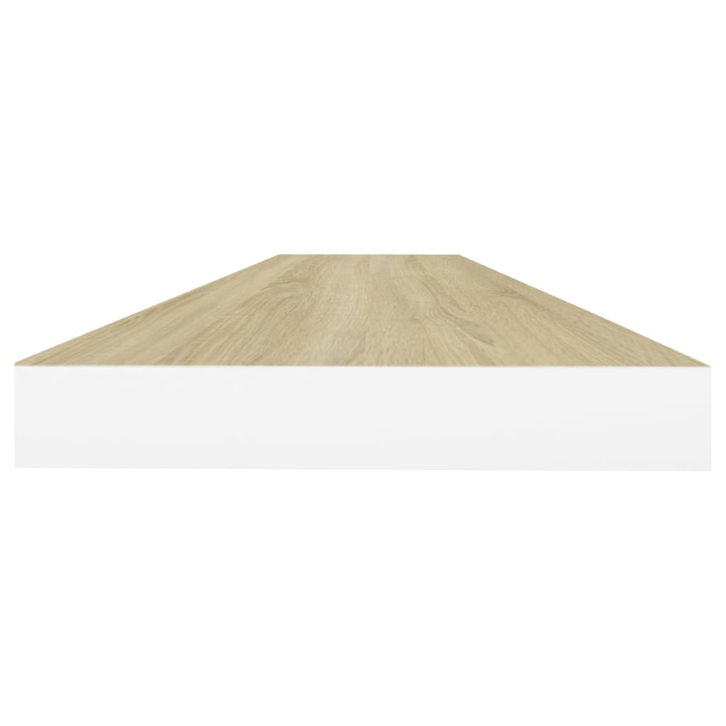 Wandschappen zwevend 2 st 120x23,5x3,8 cm MDF eikenkleurig wit is nu te koop bij PeponiXL, paradijselijk wonen!
