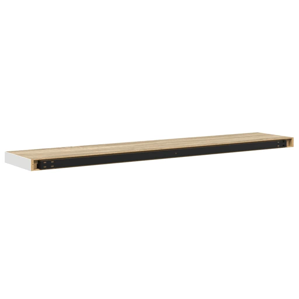 Wandschappen zwevend 2 st 120x23,5x3,8 cm MDF eikenkleurig wit is nu te koop bij PeponiXL, paradijselijk wonen!