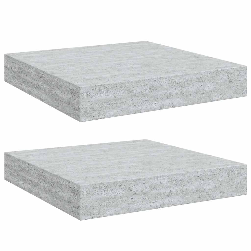 Wandschappen 2 st zwevend 23x23,5x3,8 cm MDF betongrijs is nu te koop bij PeponiXL, paradijselijk wonen!