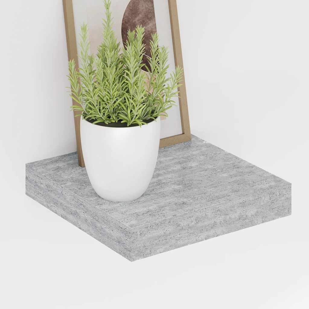 Wandschappen 2 st zwevend 23x23,5x3,8 cm MDF betongrijs is nu te koop bij PeponiXL, paradijselijk wonen!