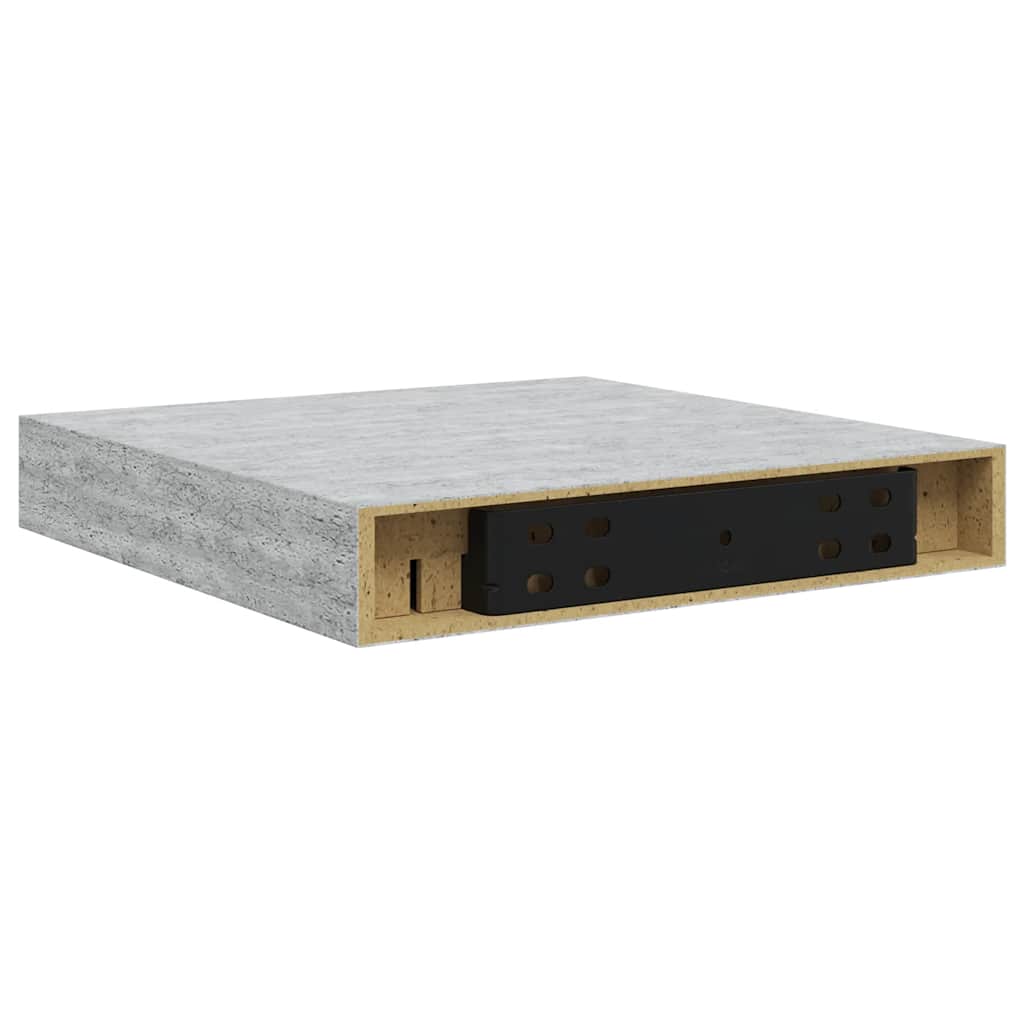 Wandschappen 2 st zwevend 23x23,5x3,8 cm MDF betongrijs is nu te koop bij PeponiXL, paradijselijk wonen!