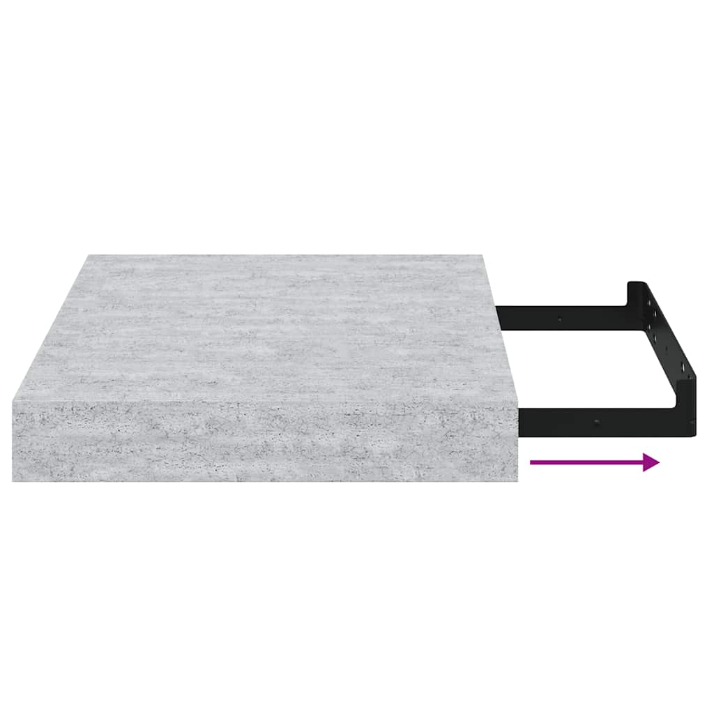 Wandschappen 4 st zwevend 23x23,5x3,8 cm MDF betongrijs is nu te koop bij PeponiXL, paradijselijk wonen!