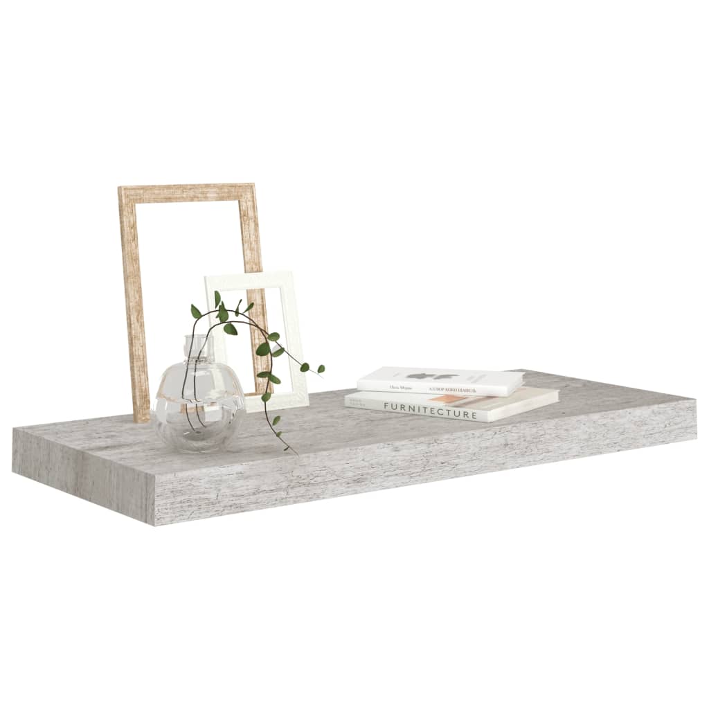 Wandschap zwevend 60x23,5x3,8 cm MDF betongrijs is nu te koop bij PeponiXL, paradijselijk wonen!