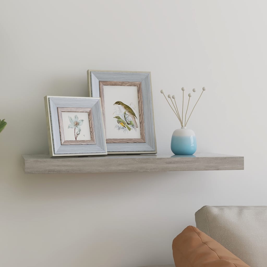 Wandschap zwevend 60x23,5x3,8 cm MDF betongrijs is nu te koop bij PeponiXL, paradijselijk wonen!