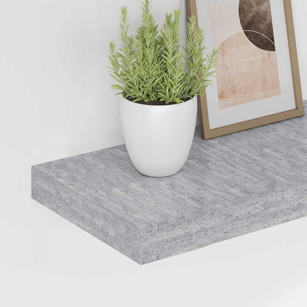 Wandschap zwevend 80x23,5x3,8 cm MDF betongrijs is nu te koop bij PeponiXL, paradijselijk wonen!