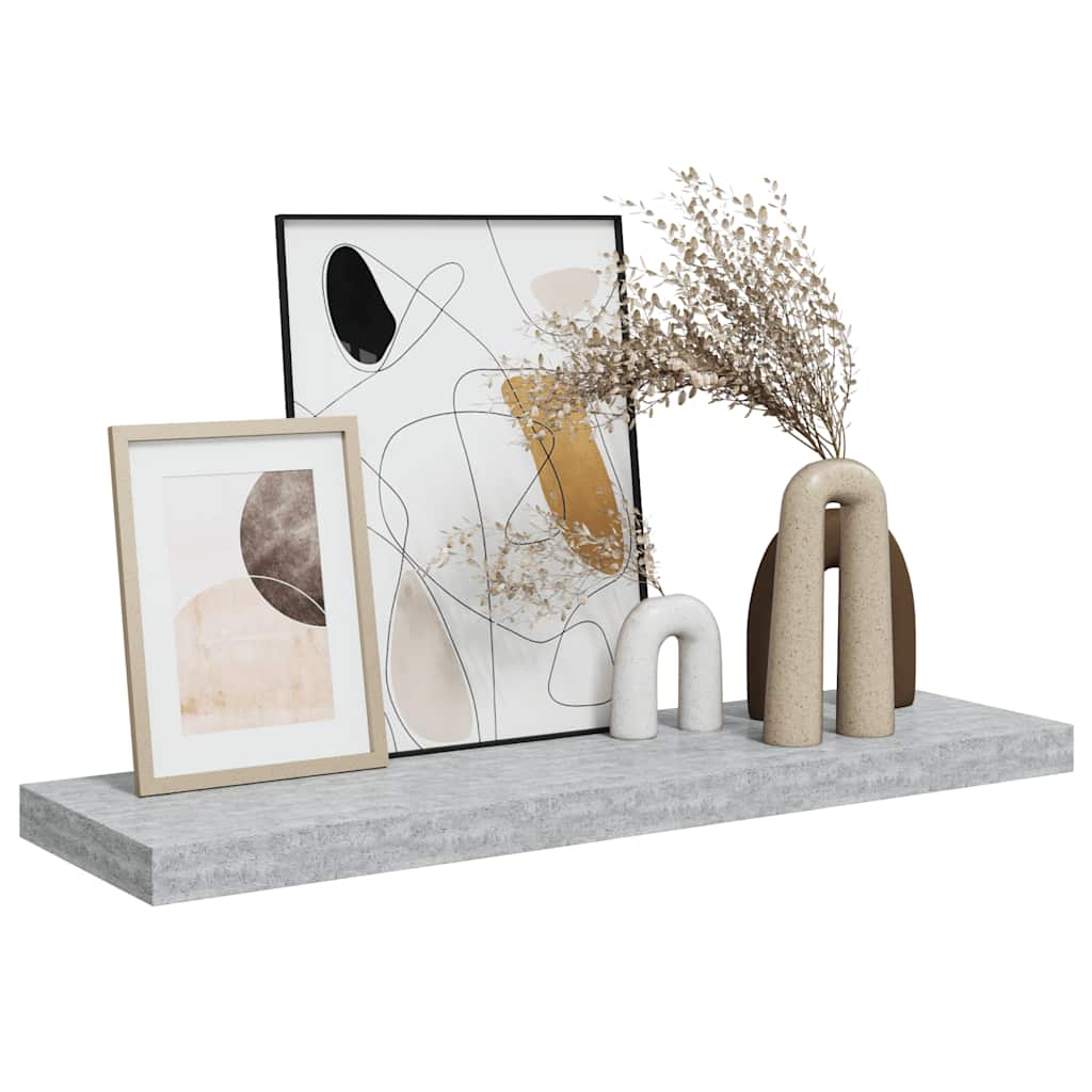 Wandschap zwevend 80x23,5x3,8 cm MDF betongrijs is nu te koop bij PeponiXL, paradijselijk wonen!