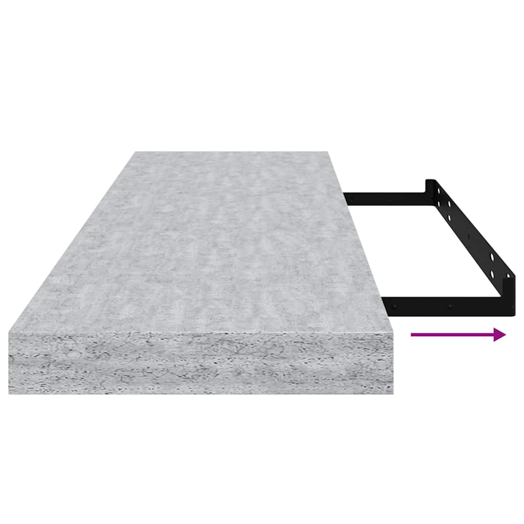 Wandschap zwevend 80x23,5x3,8 cm MDF betongrijs is nu te koop bij PeponiXL, paradijselijk wonen!