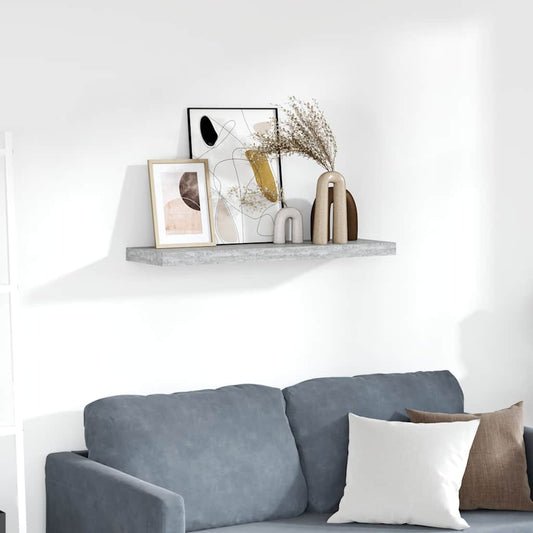 Wandschap zwevend 80x23,5x3,8 cm MDF betongrijs is nu te koop bij PeponiXL, paradijselijk wonen!