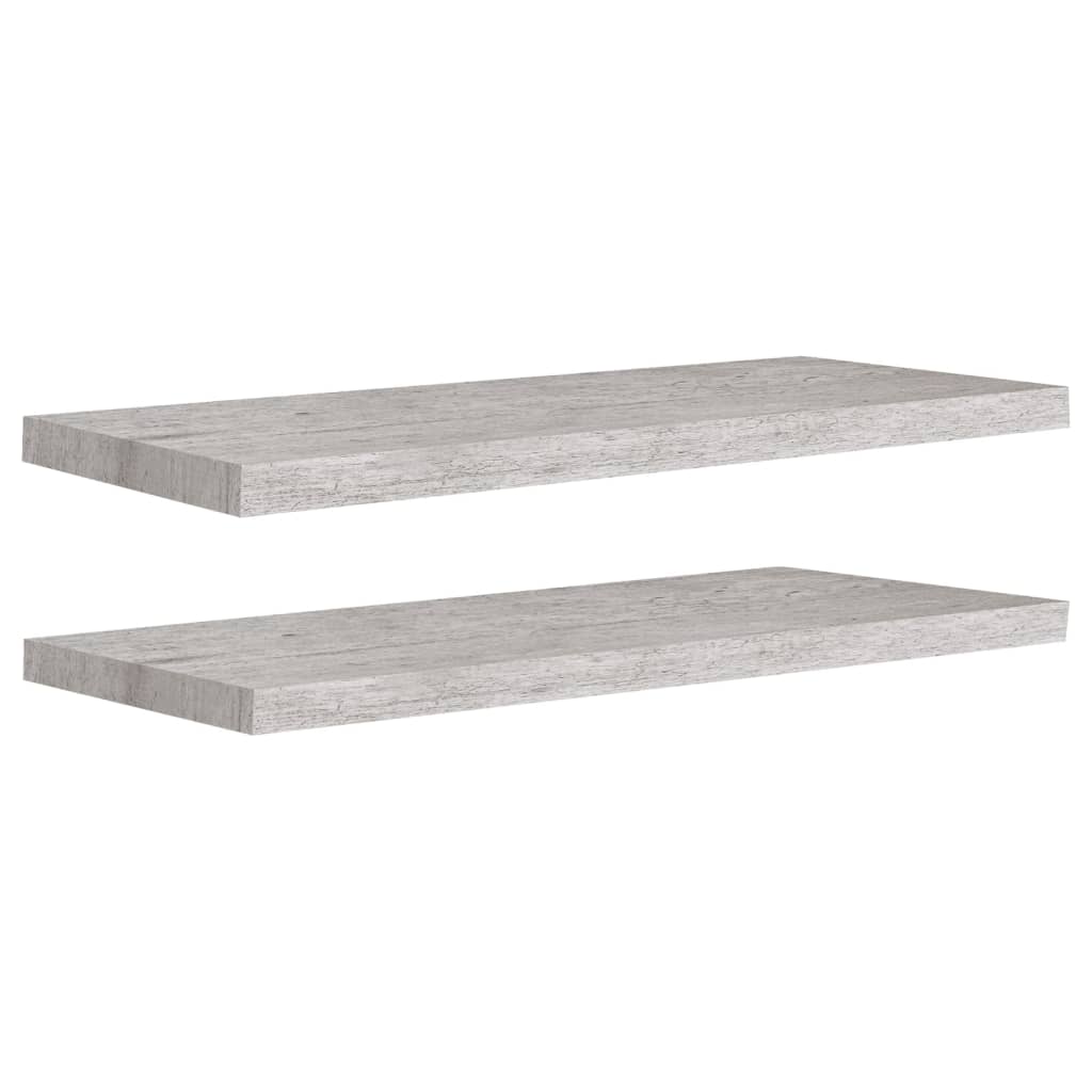 Wandschappen zwevend 2 st 80x23,5x3,8 cm MDF betongrijs is nu te koop bij PeponiXL, paradijselijk wonen!