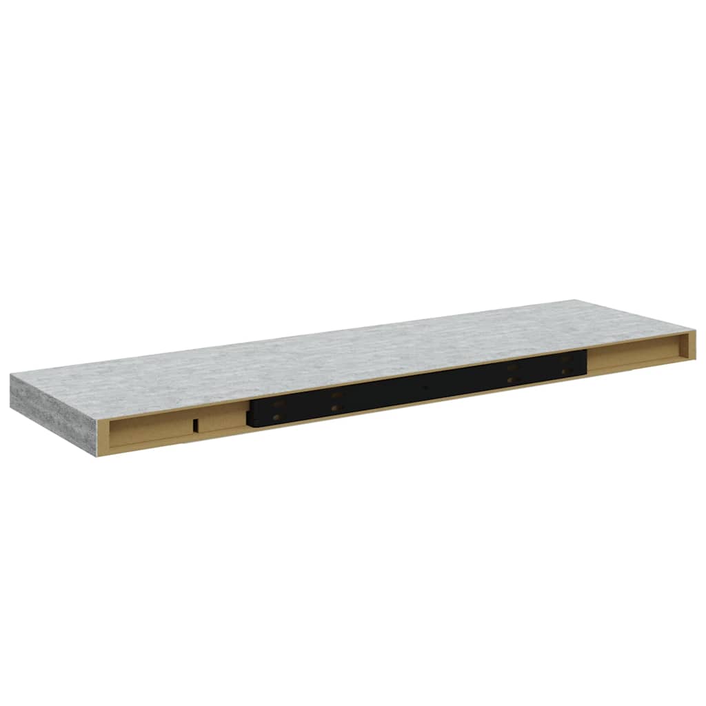 Wandschappen zwevend 2 st 80x23,5x3,8 cm MDF betongrijs is nu te koop bij PeponiXL, paradijselijk wonen!