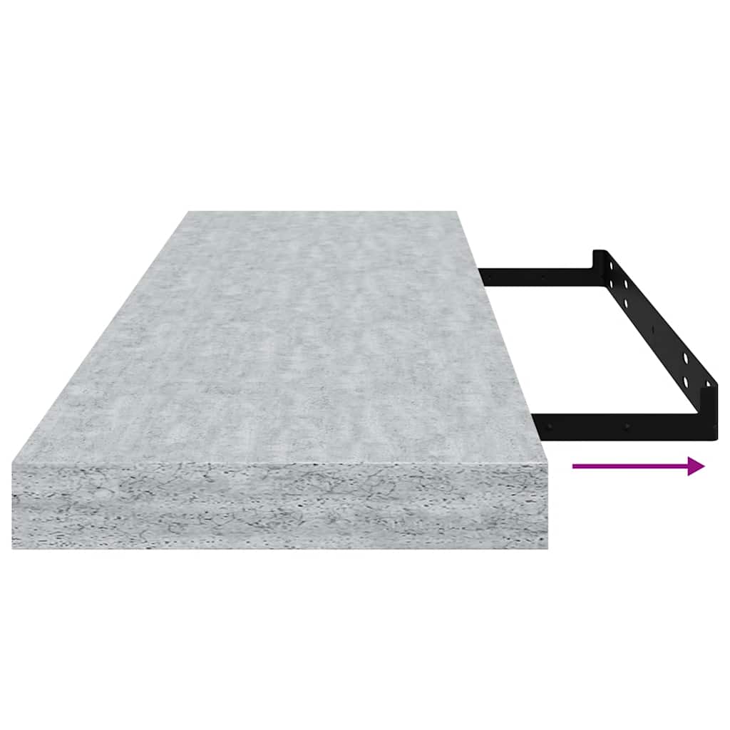 Wandschappen zwevend 4 st 80x23,5x3,8 cm MDF betongrijs is nu te koop bij PeponiXL, paradijselijk wonen!